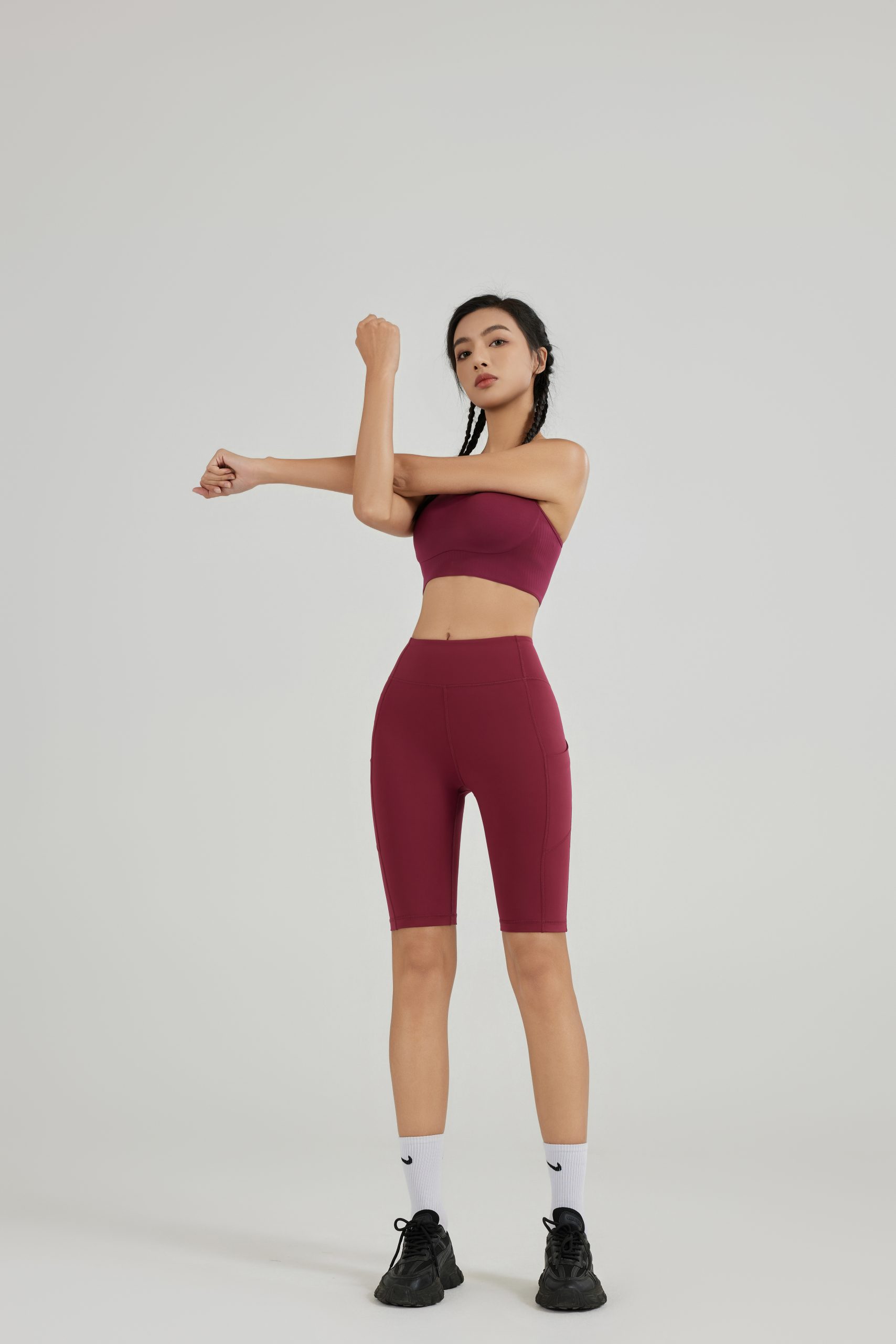 IMG_2117-scaled-1.jpg Swiftly Tech Cropped Racerback Workout Bra High Support | Yoga | Gym - B23S0006 - Image 7