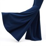 Navy Blue flare yoga pants, black pants flare, on a white background.