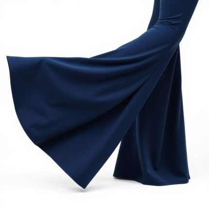 Navy Blue flare yoga pants, black pants flare, on a white background.