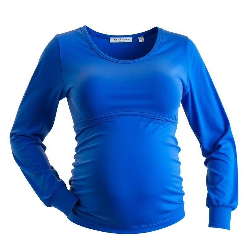 Long sleeve maternity top with discrete breastfeeding access