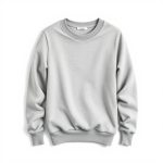 A Heather Grey organic cotton wrap top Australia sweatshirt on a white background.