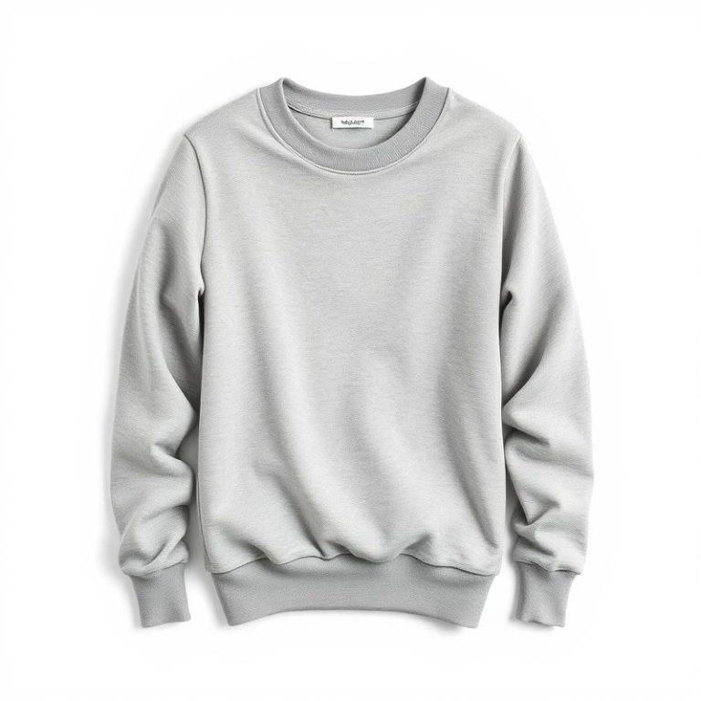 A Heather Grey organic cotton wrap top Australia sweatshirt on a white background.