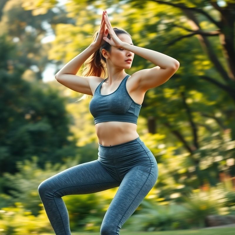 pollinations-yoga-clothes-for-guys-5-148680 A woman in Heather Grey yoga clothes for guys sports bra with underwire performing yoga in an Australian park.
