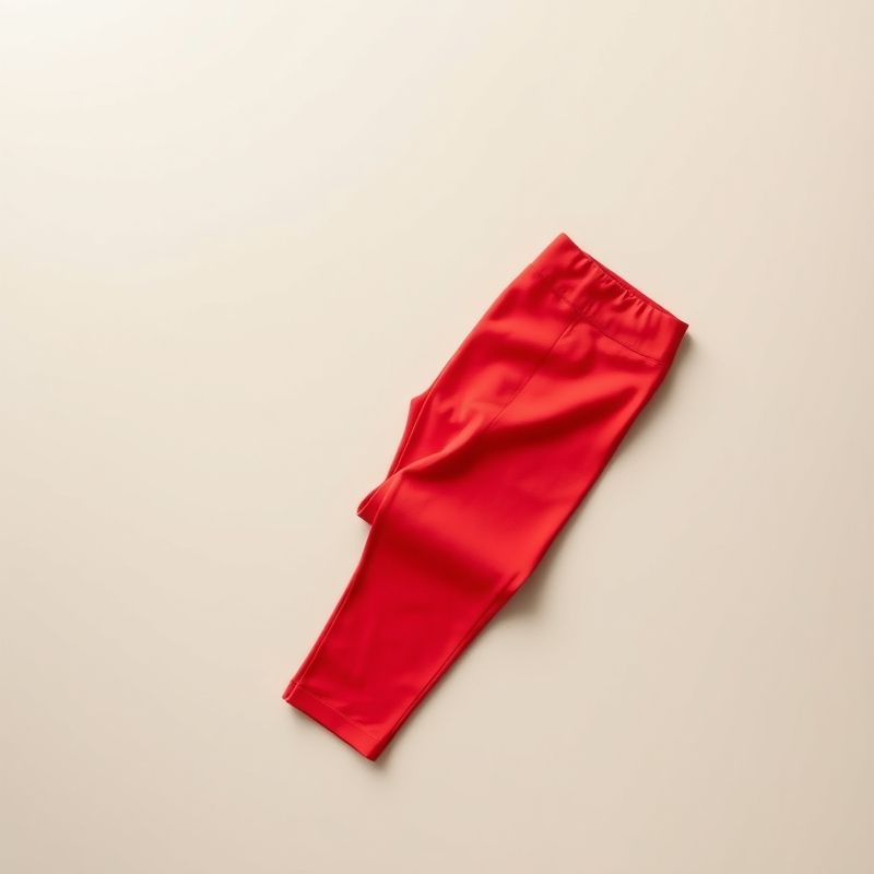 pollinations-yoga-pants-petite-4-385859 Red organic yoga pants petite, folded flat on a neutral surface.