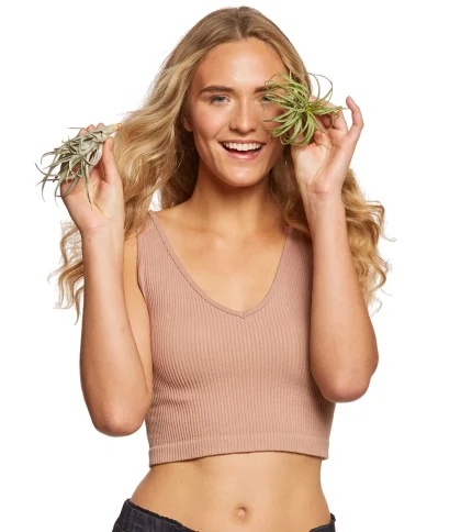 Solid Rib Brami Yoga Crop Top