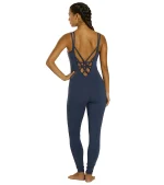 Radiant Solid Strappy Back Long Leotard 28"