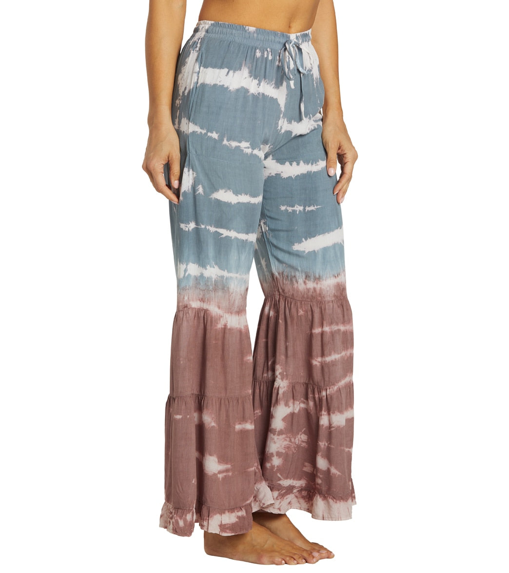Yak & Yeti Boho Tiered Palazzo Tie Dye Pants Yak & Yeti Boho Tiered Palazzo Tie Dye Pants