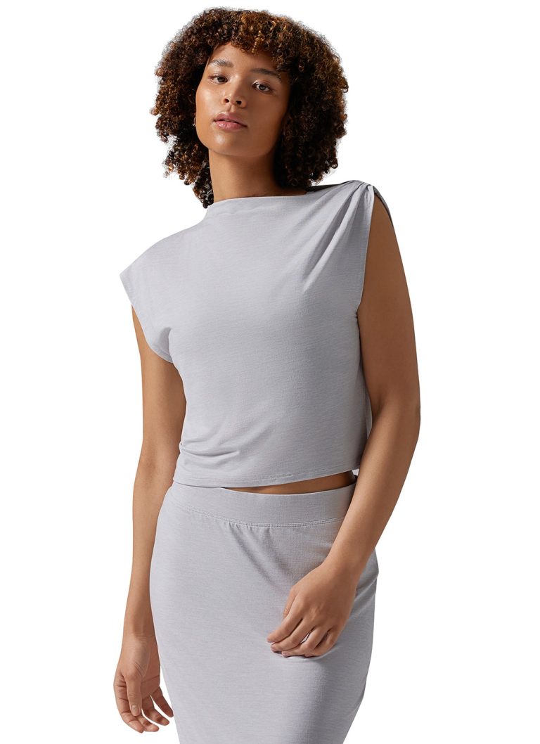 Brushed Tec Knit Asymmetrical Tee