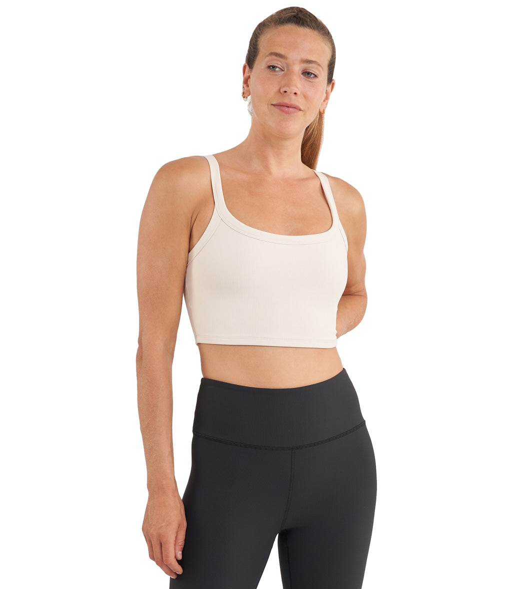 white boob tube Ribbed Brami cropped tank studio look